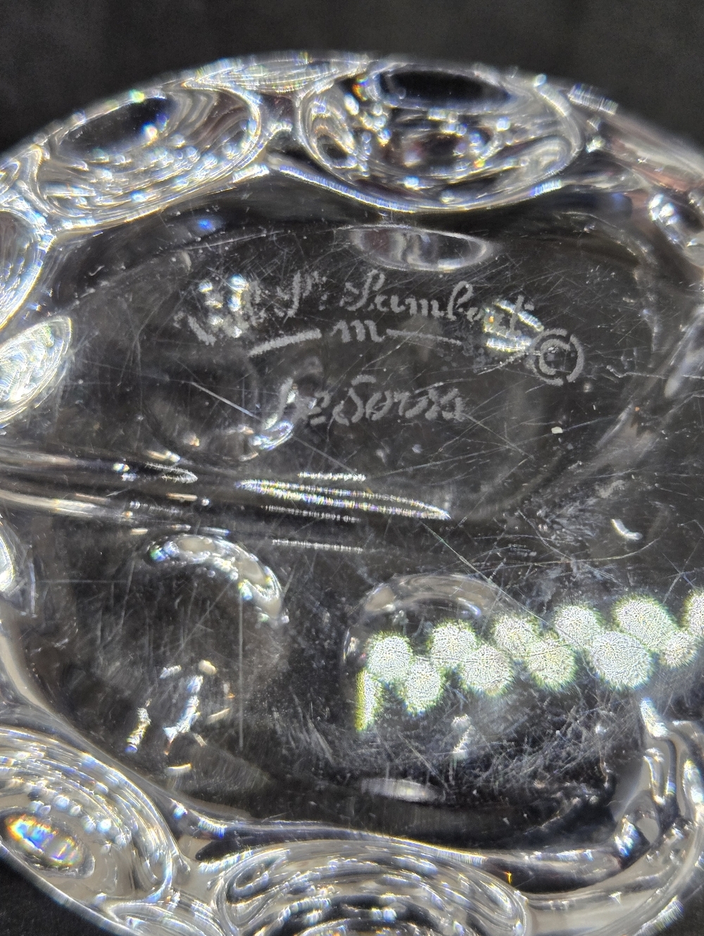 Val St. Lambert de Sousa Crystal Ladybug Paperweight - Picture 9 of 11